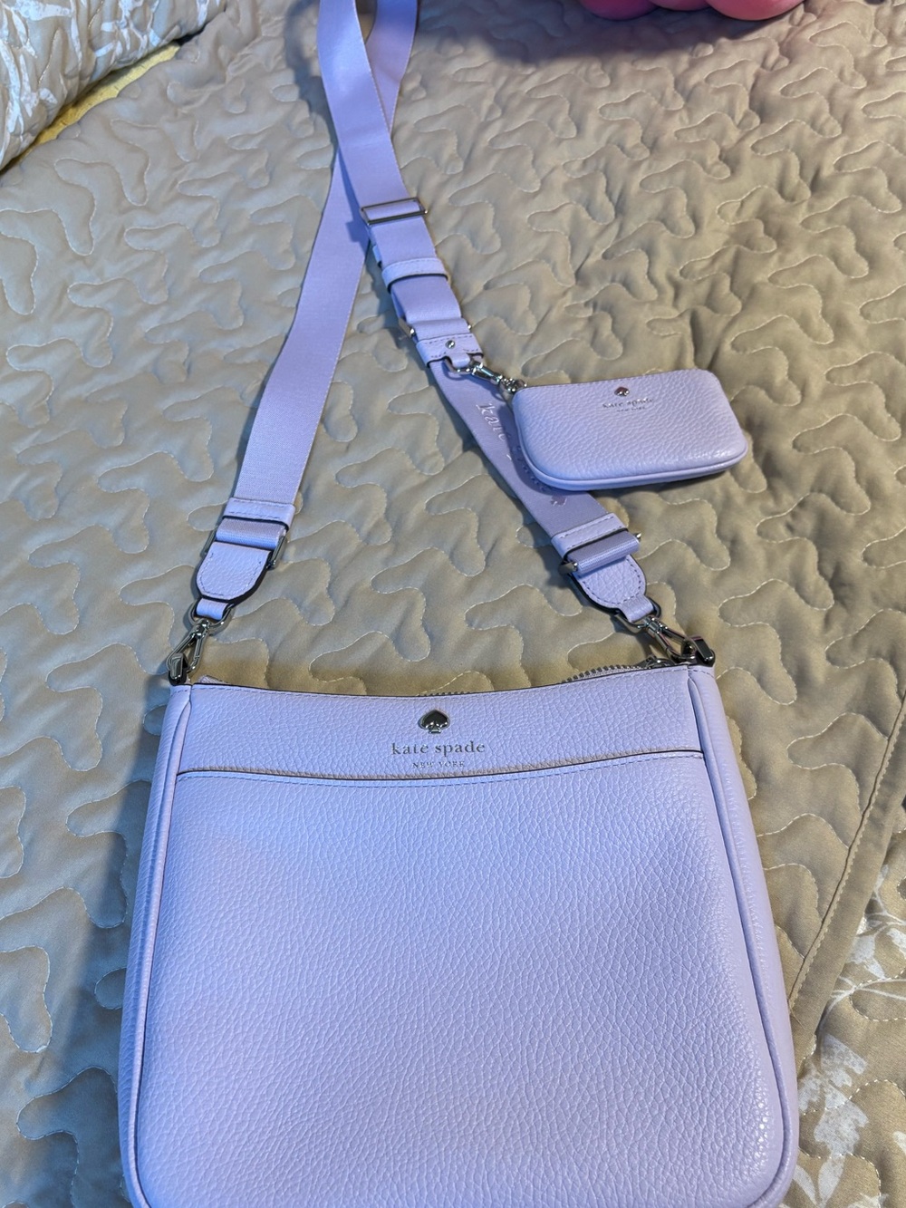 kate spade Lilac Leather Crossbody with Coin Pouch